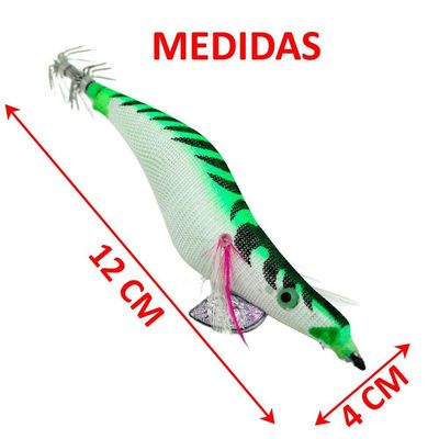 Kit 8 Isca Anzóis De Pesca Artificial Verde Zangarilho 12cm