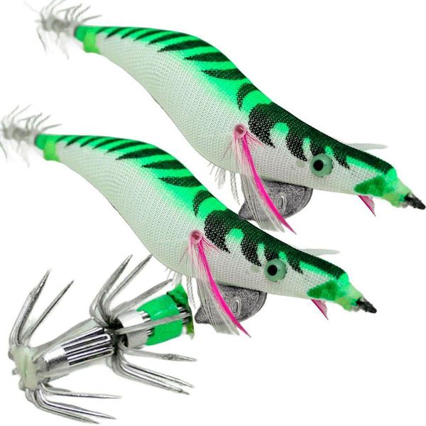 Kit 8 Isca Anzóis De Pesca Artificial Verde Zangarilho 12cm