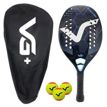 Kit Com Raquete De Beach Tennis Evolution Kevlar Carbon Com 3 Bolas E 1 Bolsa De Vg Plus