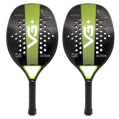 Kit Com 2 Raquetes De Beach Tennis Classic Full Carbon Verde Vg Plus