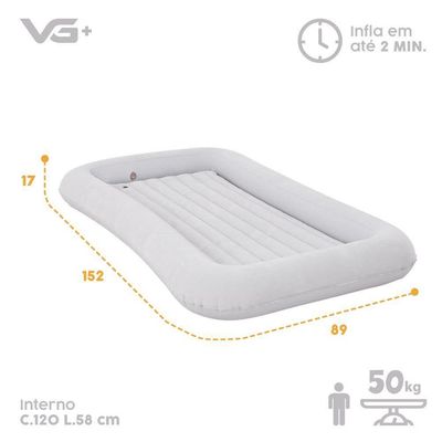 Colchão Inflável Cama Infantil Cool Night Aveludado Com Bomba Manual Vg Plus