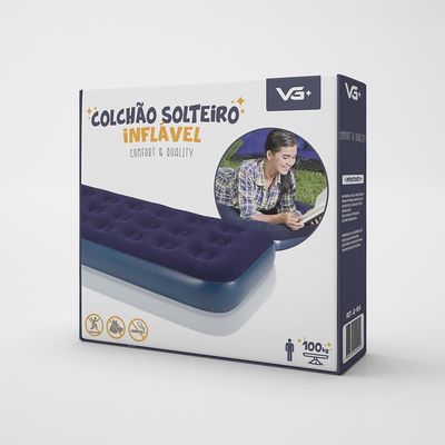 Colchão Inflável Solteiro Flocked Comfort Vg Plus