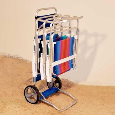 Carrinho De Praia Mesa Cadeiras Guarda-sol 15 Kg Mor azul Azul