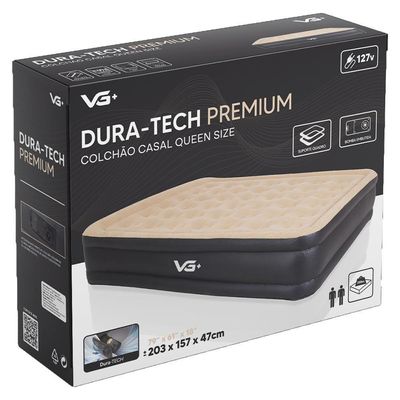 Colchão Inflável Casal Queen Dura Tech Premium Resistente Com Bomba Elétrica Embutida Vg Plus 110v