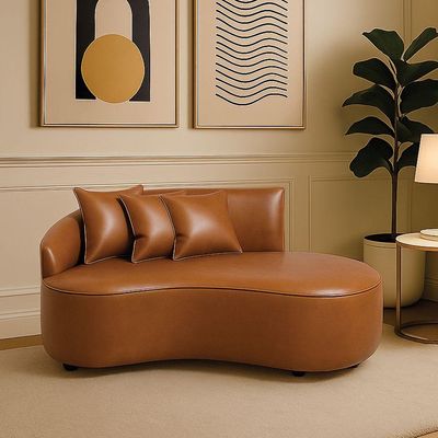 Sofá 2 Lugares Orgânico 140 Cm Morgan Sintético Pu D03 - D'rossi Whisky
