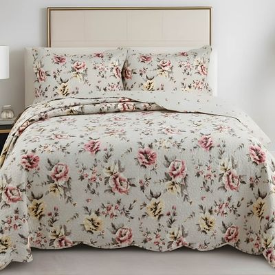 Kit Cobre Leito Colcha Magnus Solteiro 2 Peças Dupla Face Estampado Floral - Garden - 100% Poliéster
