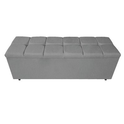 Calçadeira Estofada Manchester 195 Cm King Size Suede Cinza