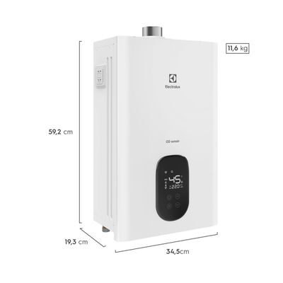 Aquecedor de Água a Gás Electrolux Exaustão Forçada 22L GN Digital Experience com CO Sensor (H22BN) Bivolt