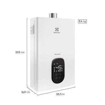 Aquecedor de Água a Gás Electrolux Exaustão Forçada 16L GN Digital Experience com CO Sensor (H16BN) Bivolt