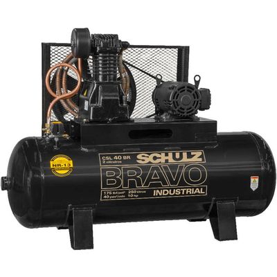 Compressor Schulz Csl 40 Bravo 250 Lts 175 Lbs 10 Cv Trif. I