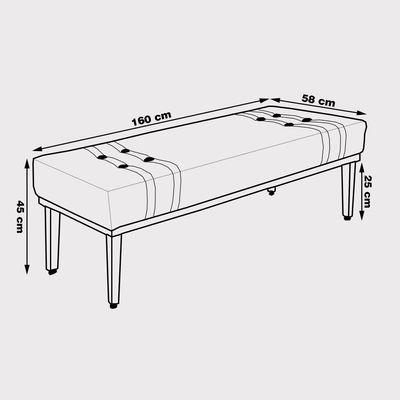 Recamier Decorativo 160cm Kors Veludo Pés de Madeira Verde Floresta - Gran Belo