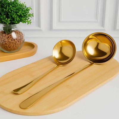 Concha Dourada Aço Inox Servir Molhos Sopas Caldos 28cm