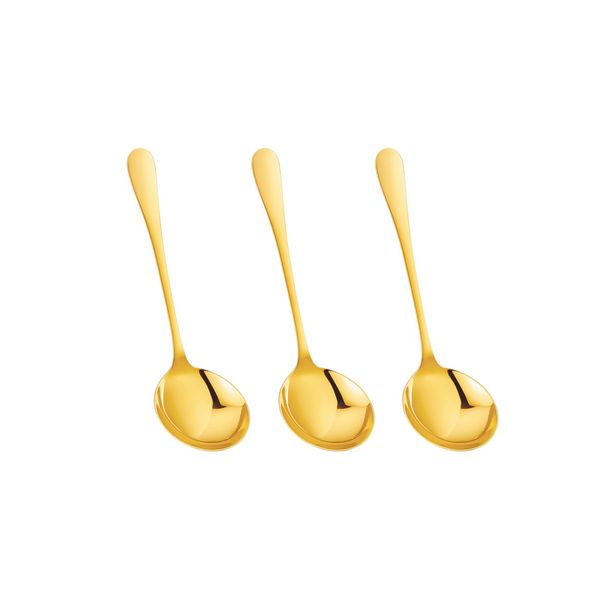 Concha Dourada Aço Inox Servir Molhos Sopas 19cm Jogo 3un