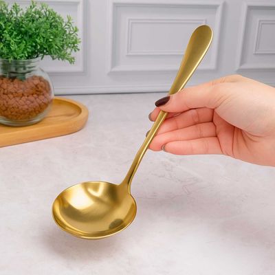 Concha Dourada Aço Inox Servir Molhos Sopas 19cm Jogo 3un