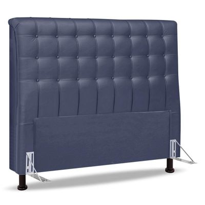 Cabeceira Cama Box Casal Ciara 140cm Botonê Com Frame Linho Azul - Abmaza