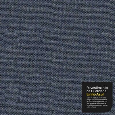 Cabeceira Atena Para Cama Box Solteiro 90cm Capitonê Com Frame Linho Azul - Desk Design