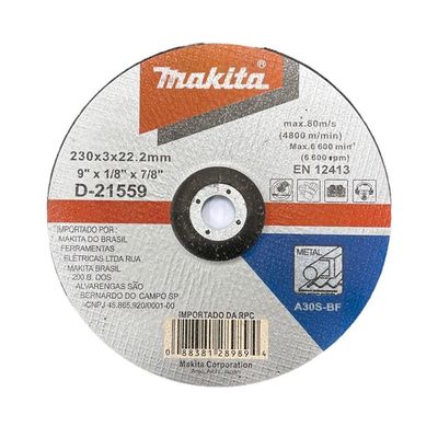 Disco De Corte 230x3.2x22mm Para Metais Makita D-21559 - 10 Unidades