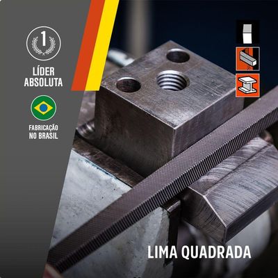 Lima Mecânica Quadrada Bastarda 8 Nicholson Com Cabo 13081bc