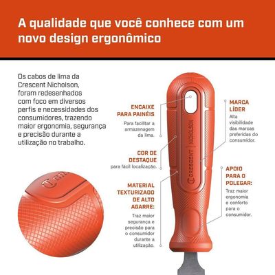 Lima Mecânica Quadrada Bastarda 8 Nicholson Com Cabo 13081bc