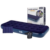 Colchão Solteiro Infável + Travesseiro + Bomba Elétrica 220v Vg Plus