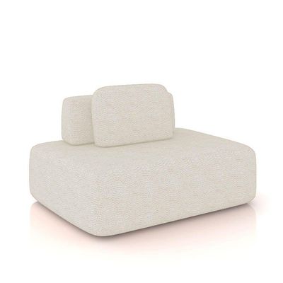 Sofá 4 Lugares Orgânico Com Chaise E 3 Módulos Berlim Bouclê Off White-cinza Claro K01 - D'rossi