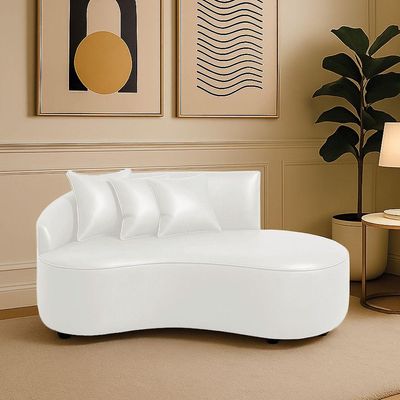 Sofá 2 Lugares Orgânico 140 Cm Morgan Sintético Pu D03 - D'rossi Branco
