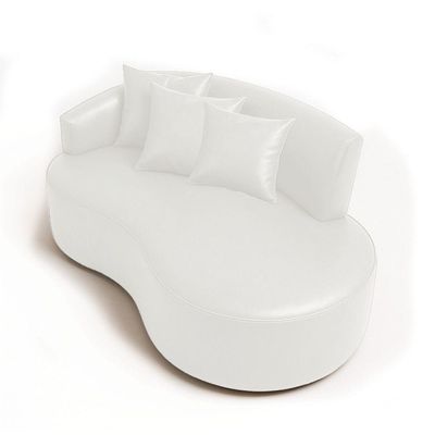 Sofá 2 Lugares Orgânico 140 Cm Morgan Sintético Pu D03 - D'rossi Branco