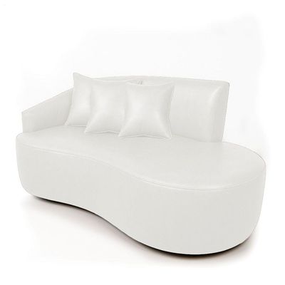 Sofá 2 Lugares Orgânico 140 Cm Morgan Sintético Pu D03 - D'rossi Branco