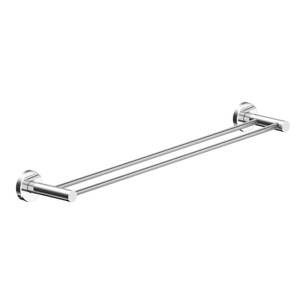 Porta Toalha Toalheiro Duplo Para Banheiro Alto Brilho Atenas 65cm