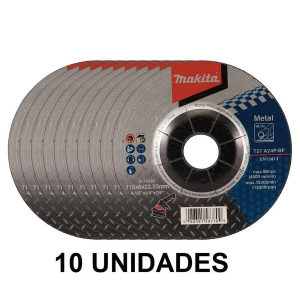 Disco De Desbaste Para Aço 115mm Makita D-74485 - 10 Unidades