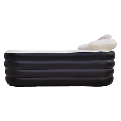 Banheira Ofurô Inflável Adulto Dobrável 120l Com Bomba Elétrica Bivolt Vg Plus Preta