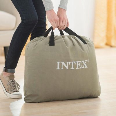Colchão Inflável Solteiro Dura Beam Prestige Azul Standard 136kg Bomba Usb Intex