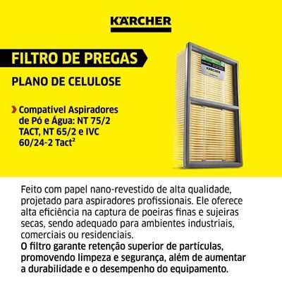 Filtro De Pregas Plano De Celulose Karcher