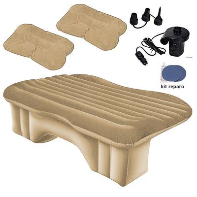 Colchão Cama Inflável Para Carro Com Bomba Elétrica 12v Vg Plus Bege