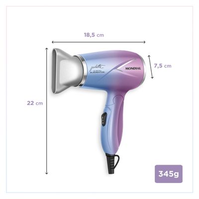 Secador de Cabelo Travel Qu4tro Elementos By Juliette Mondial SCT-JU-03 BIV