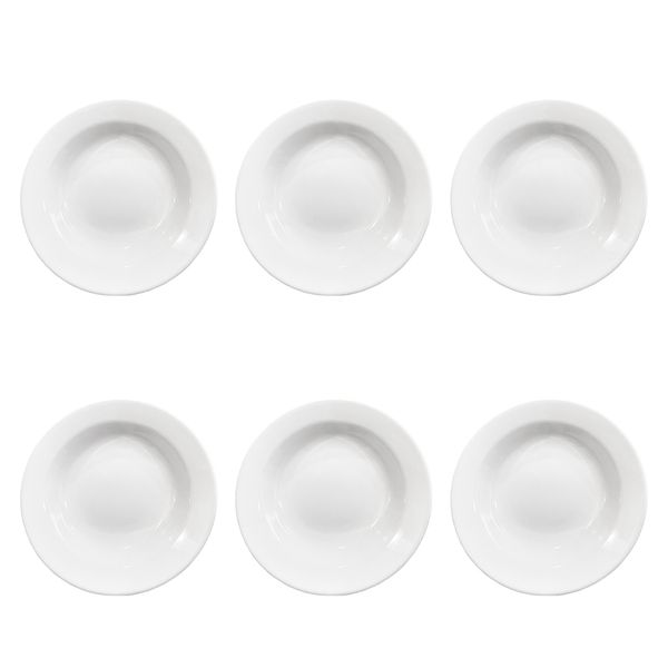 Prato Fundo Plus Branco de Cerâmica 21,5cm 6 Unidades - Biona 141993
