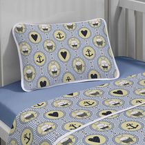 Jogo de Cama Tecebem Malha Mini Cama(Montessoriana) Nino 3 Peças Azul
