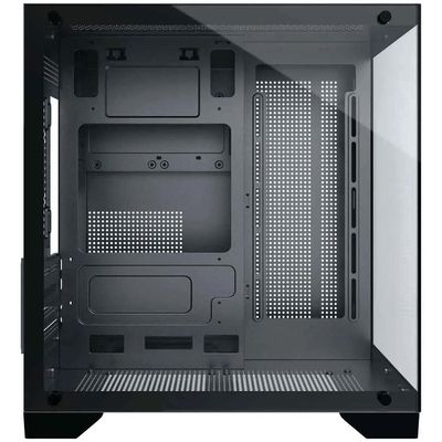 Gabinete Gamer Aquario Clarity Preto + 7 Fan LED Cor Verde