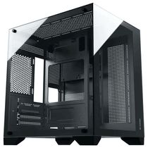 Gabinete Gamer Aquario Clarity Preto + 7 Fan LED Vermelho