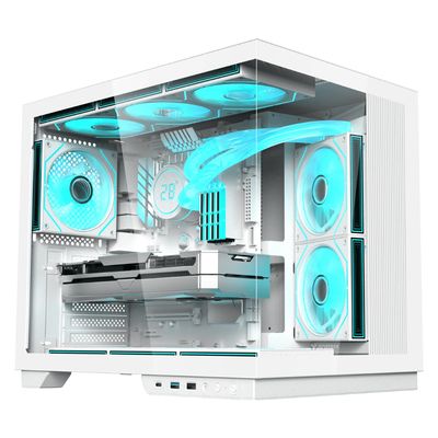 Gabinete Gamer Aquario Clarity Max Branco Fortrek Até 9 Fan