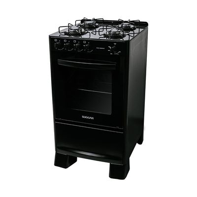 Fogão Suggar de Piso Cook Essence 4 Bocas com Mesa de Vidro Preto