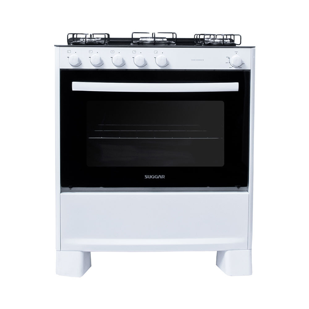 Fogão 5 Bocas Suggar Cook Essence Preto Mesa em Vidro - Bivolt - Fgvcge510pt