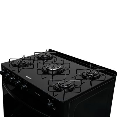 Fogão Suggar de Piso Cook Essence 5 Bocas com Mesa de Vidro Preto
