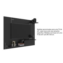 Painel Para Tv Até 42" Polegadas Denver Com Prateleira Preto J Carvalho
