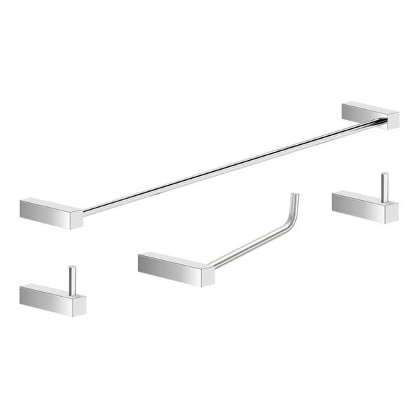 Kit De Acessórios Para Banheiro Alto Brilho 4 Peças Grego Metal 2050tr