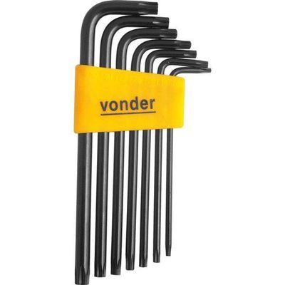 Jogo De Chaves Hexalobular, T10 A T40, Com 7 Peças - Vonder