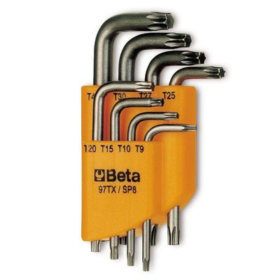 Jogo De Chave Torx Tipo L Beta Com 8 Chaves E Suporte - 97tx-sc8