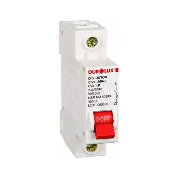 Disjuntor Unipolar 20a (c) Unidade - Ourolux