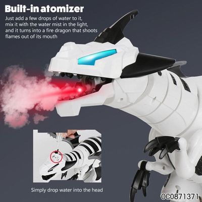 Dinossauro Robo Controle Remoto Gigante Dragao Solta Fumaca Interativo Som Luz Sensor Movimento