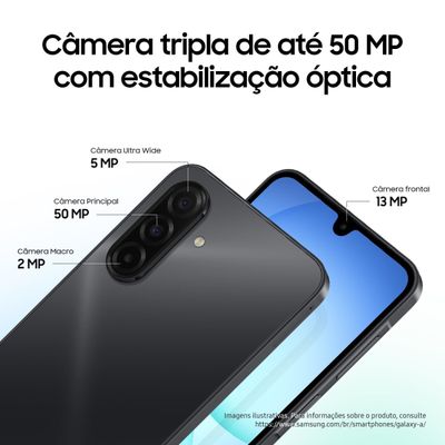 Celular Samsung Galaxy A17 4G Tela 6.7" 128GB Super AMOLED Câmera Tripla 50MP Preto